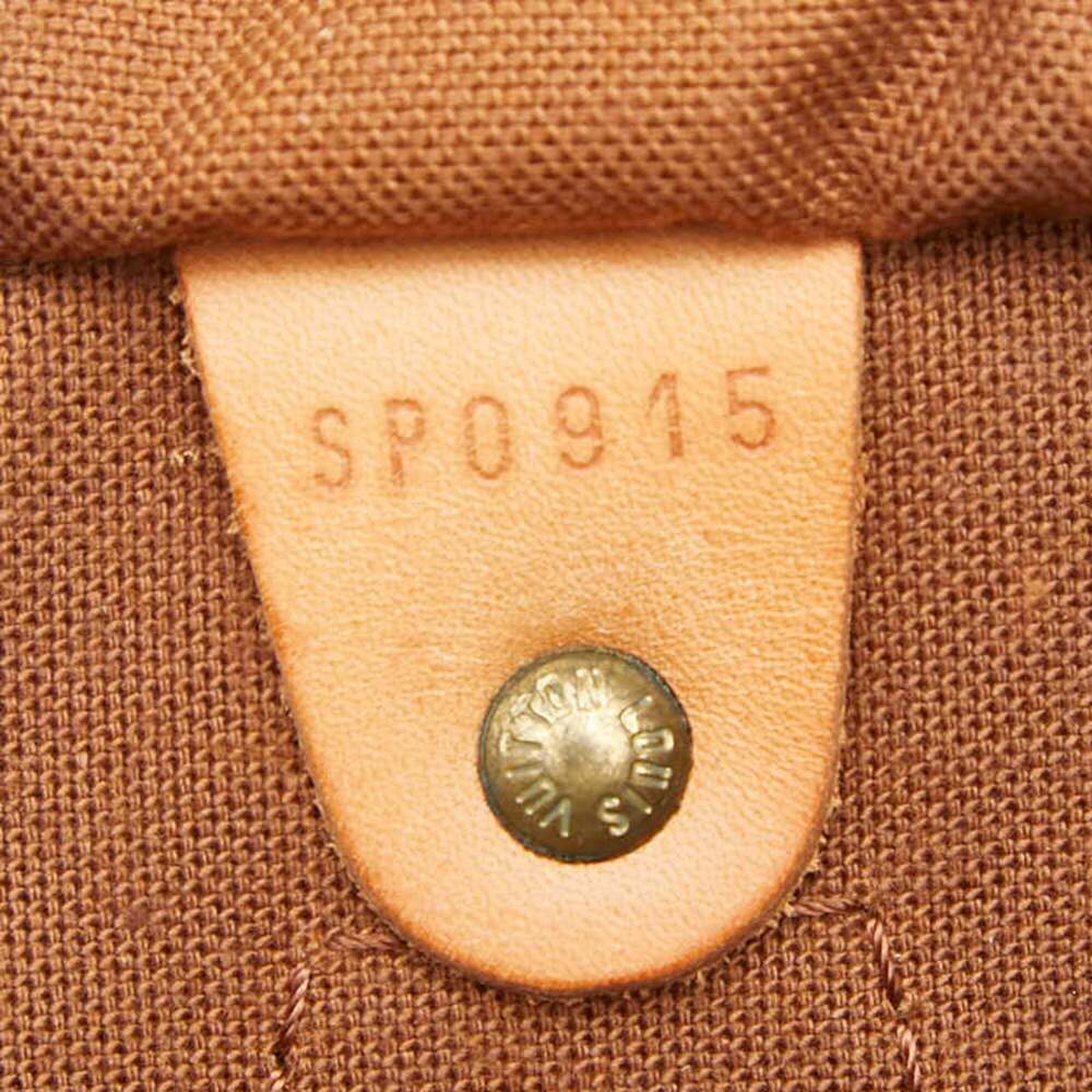 LOUIS VUITTON Authentic Brown Monogram Leather Speedy 35 Boston Bag - Picture 11 of 12